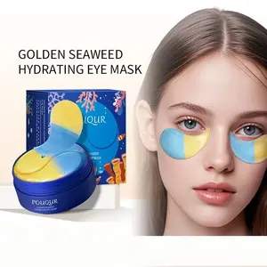 60 Pcs Dual Color Gold Algae Eye Mask, Gentle Hydrating Algae Eye Patch, Tightening and Moisturizing, Reduces Swelling and Dark Circles, Daily Use