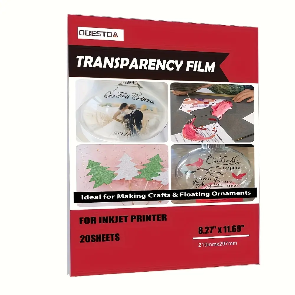 20 sheets of inkjet transparent film 4.5mil waterproof semi transparent paper, 8.27x11.69 inches, suitable for inkjet printers, processes, overhead projectors, screen printing, etc.