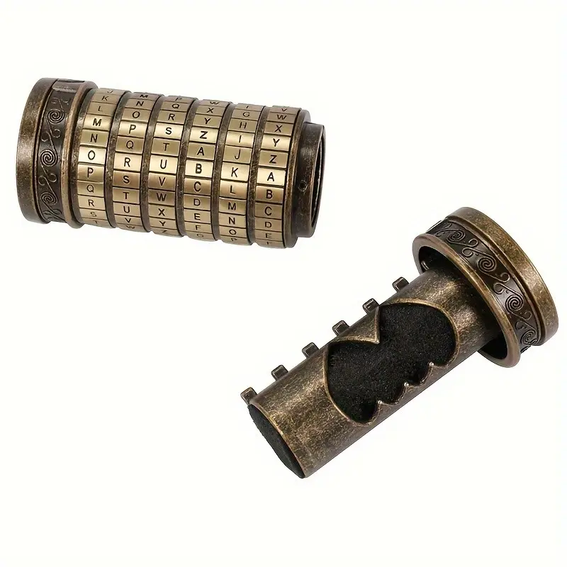 Vintage Password Cylinder Puzzle Box Storage, 5 Ring Combination Lock, Creative Birthday & Anniversary Gift, Ideal for Boyfriend & Girlfriend