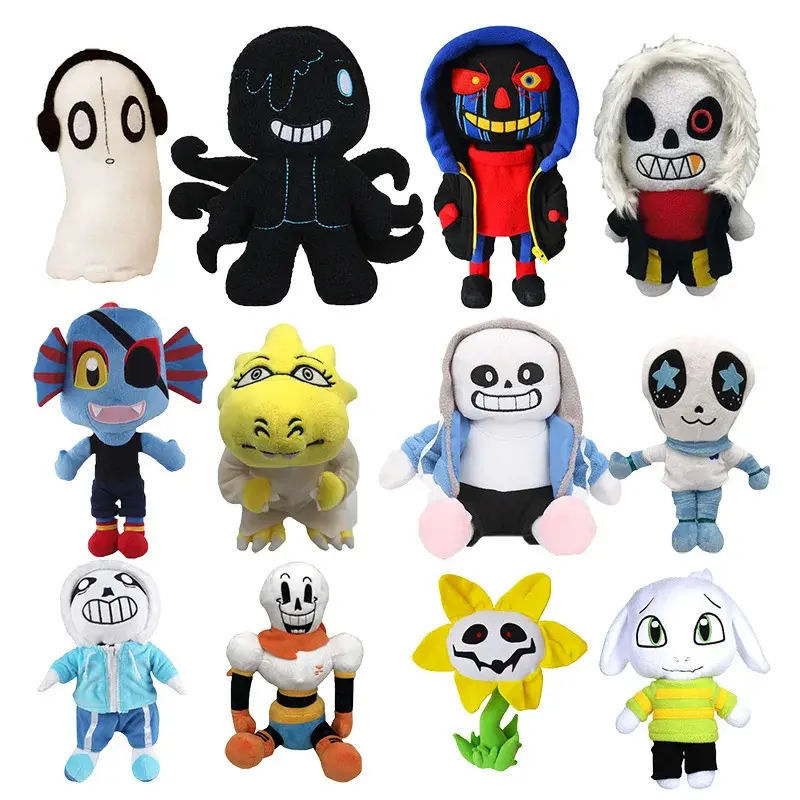 20-Style Undertale Pure Cotton Plushies, Cartoon Sans Frisk Stuffed Zombie Dolls, Kids' Birthday Gifts