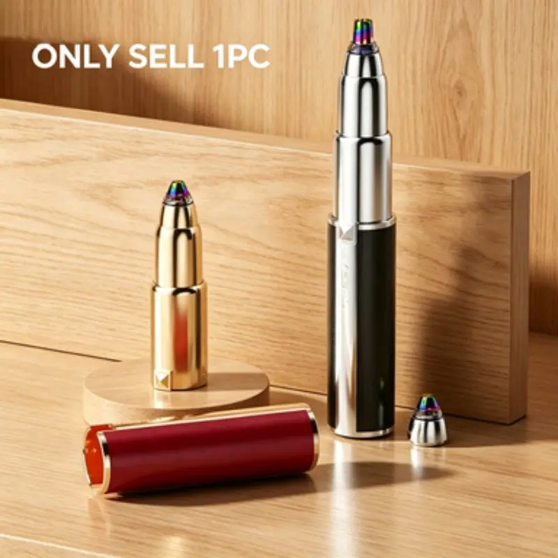 Mini Pen-Style 2-In-1 Electric Trimmer, Unisex, Interchangeable Dual Heads, Touch Sensor, LED Light, 3D Safety Blade, Portable Beauty Tool, Cordless Trimmer