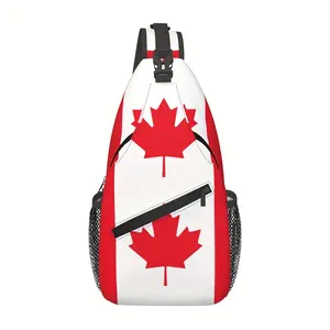 Crossbody chest bag, hiking backpack, Canadian flag shoulder bag, foldable and large capacity, stylish and durable, suitable for shopping, work, leisure travel, beach bag, fishing backpack, essential travel accessory, school backpack, Christmas gift