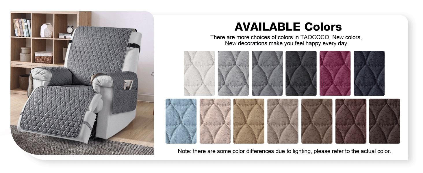 100% Waterproof Recliner Cover - Recliner Cover with Non-Slip Granule, Recliner Chair Covers with Elastic Band, Recliner Chair Covers for Reclining Chair(Dark Grey, Small-22'')