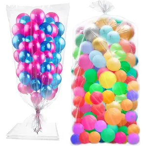 2 Pcs 98.4 x 59 Inches Large Balloon Bags for Transport, Christmas Tree Disposal and Storage Bag, Clear Balloon Drop Bag, Giant Carrying Storage Bags for Wedding Birthday Party Supplies
