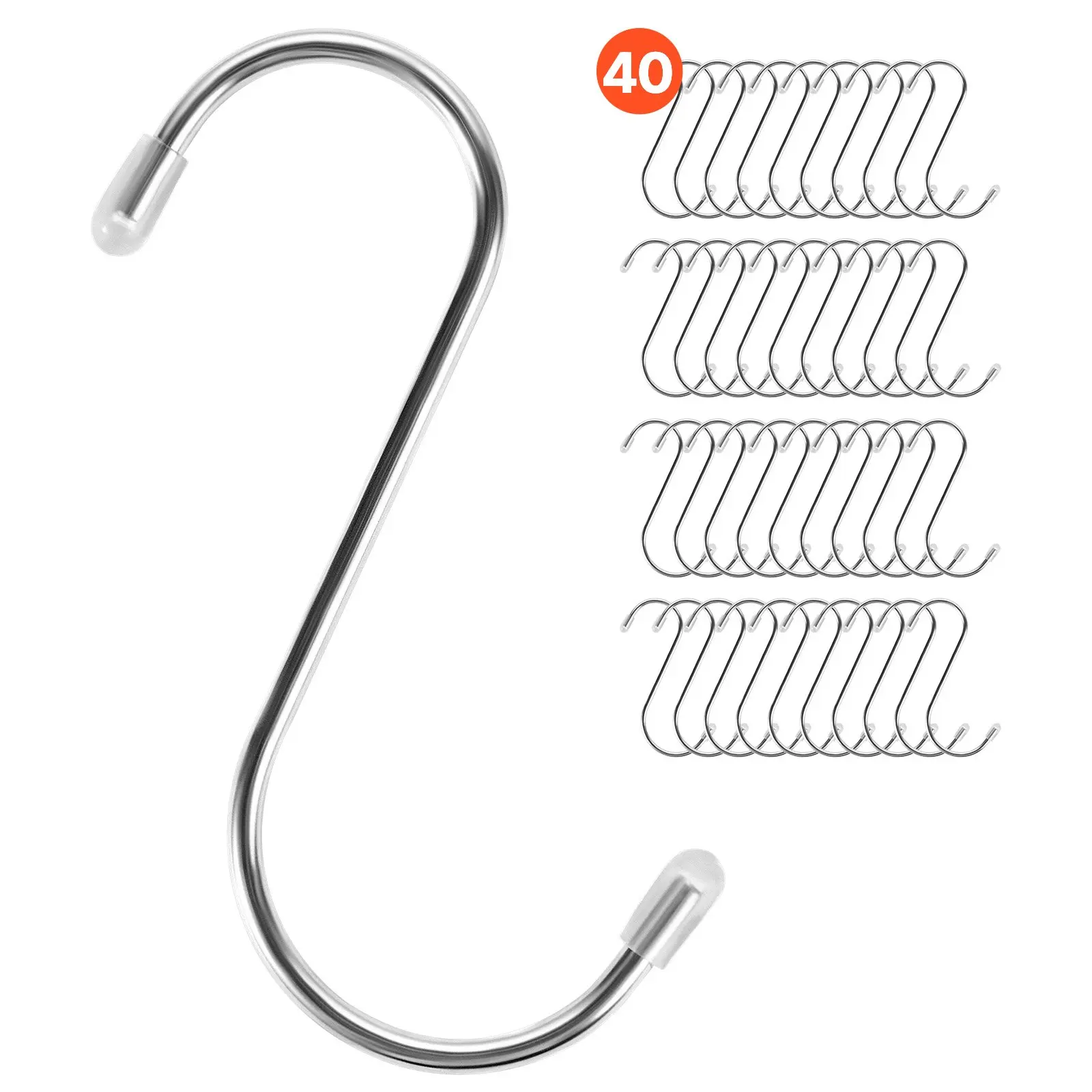 【DealsForYouDays】VEVOR S Hooks 40 Pack, 3.4 Inch Metal S Shaped Hangers of 22.05 LBS Load Capacity, Heavy Duty Stainless Steel Hanging Hooks for Hanging Plants, Jeans, Clothes in Garden, Closet, Kitchen, Bathroom