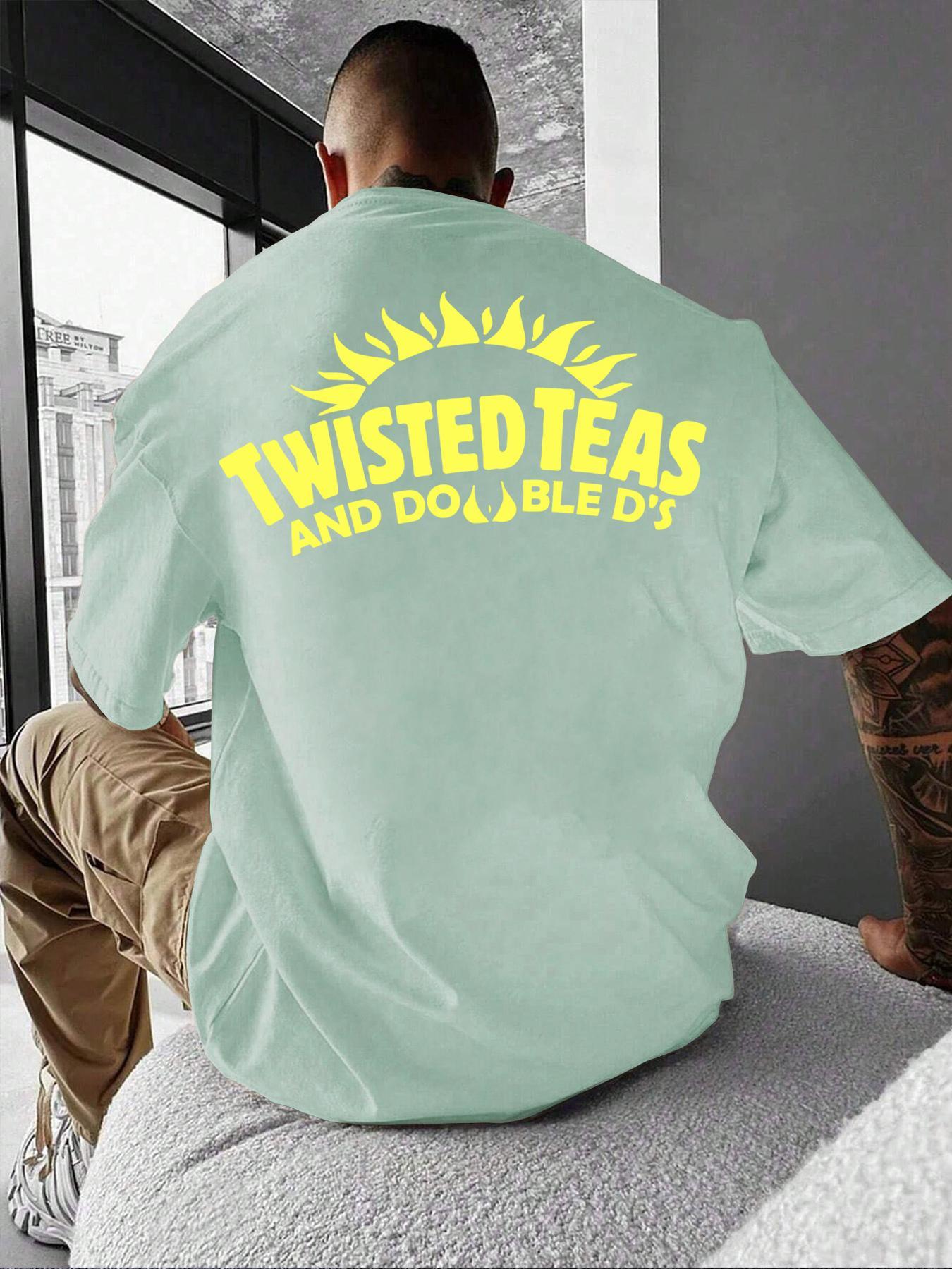 Unisex Men's Letter & Sun Print Drop Shoulder Crew Neck Tee, Loose Street Fashion Casual Soft Comfy Short Sleeve Round Neck T-Shirt for Summer, Menswear, Men's top for Daily Wear, Casual Comfy Streetwear, Casual Style Tee