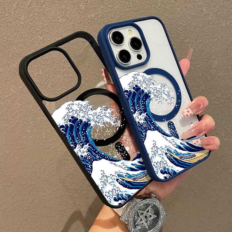 Premium Magnetic Phone Case for iPhone11/12/13/14/15/16/17/promax The Great Wave Off Kanagawa y2k cased MagSafe Ready, Anti-Fall, Springtok and Ultra-Thin Design |       Perfect for Everyday Use Protector Screen Protector, Accessories, Smartphone, Silicon