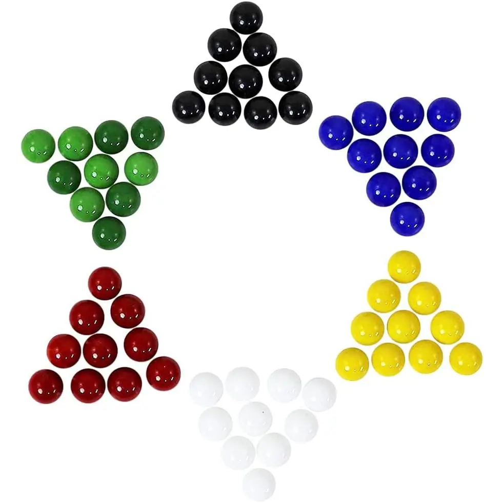 Replacment Marbles 14mm -Solid Glass-60 Pieces - Chinese Checkers, Crafting (Multi)