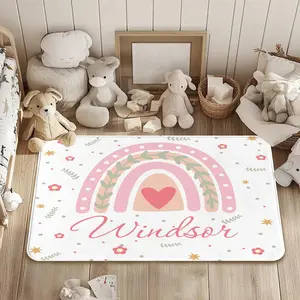 Personalized Name Flannel Welcome Mat, Custom Family Name Doormat, Front Door Mat, Entryway Rug, Housewarming Gift, Personalized Home Decor