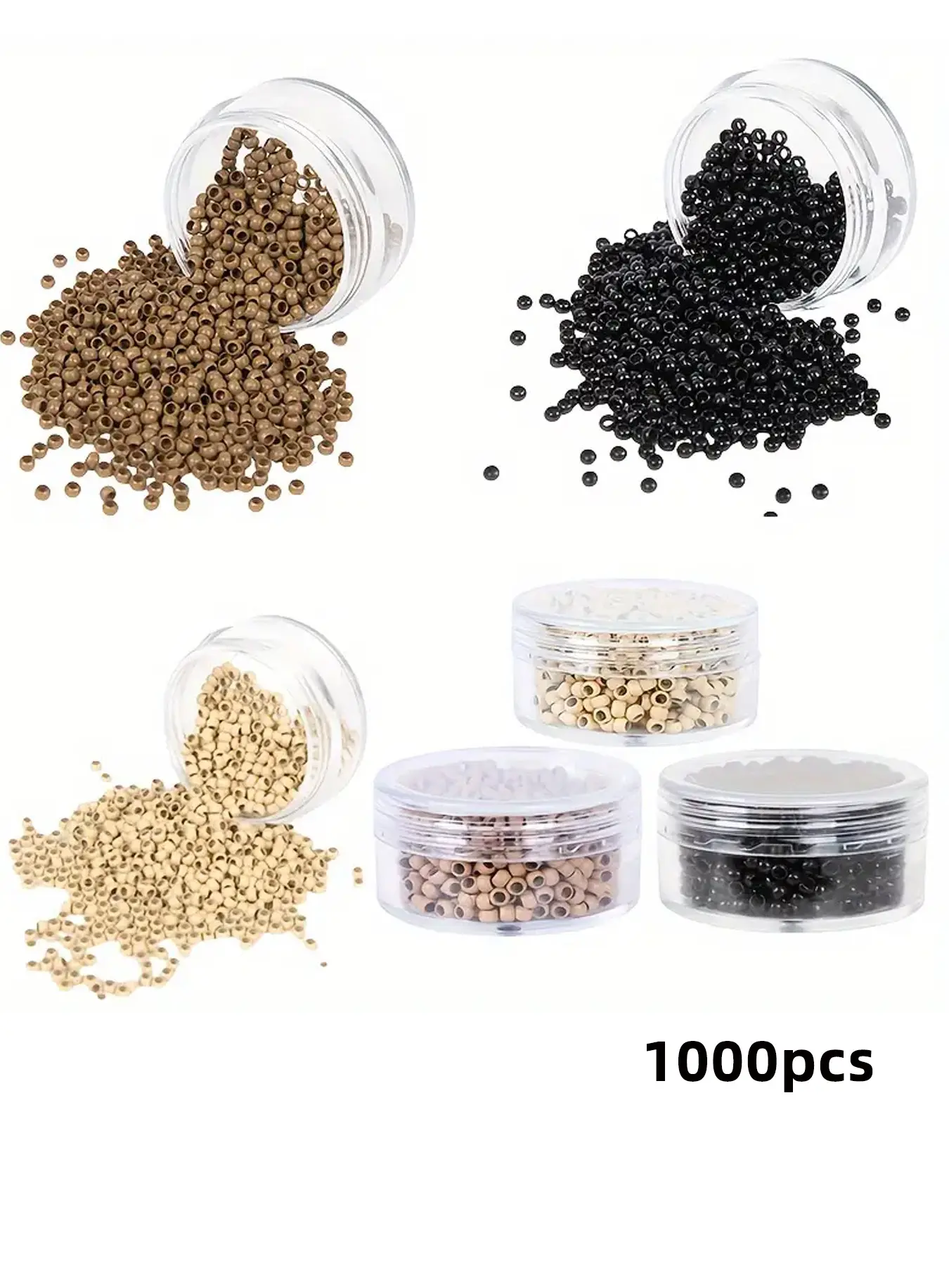 1000pcs Nano Copper Hair Rings, 2.5x1.5x2mm Unisex Hair Extension Tool Attachment, Hair Clips and Accessories, Hair Extensions for Women, Salon Supplies