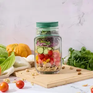 1-Pack Salad Box, New Salad Storage Container, Integrated Bowl with Detachable Lid, Portable Salad Jar, Freshness Lunch Container