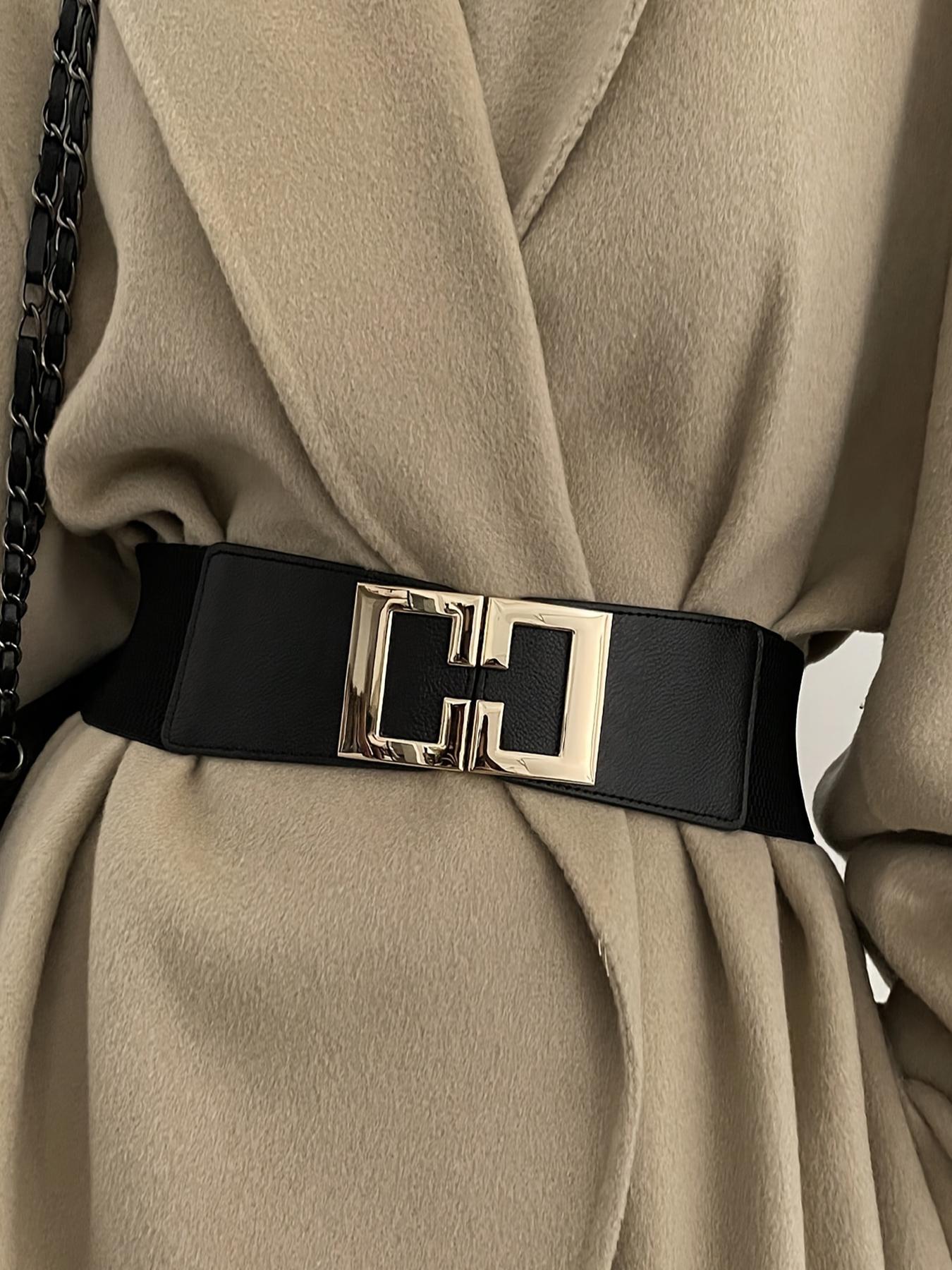 Women's Solid Color Wide Belt, Fashionable Elastic Belt for Daily Clothing Decoration, Trendy All-match & Exquisite Belt for Birthday Gift