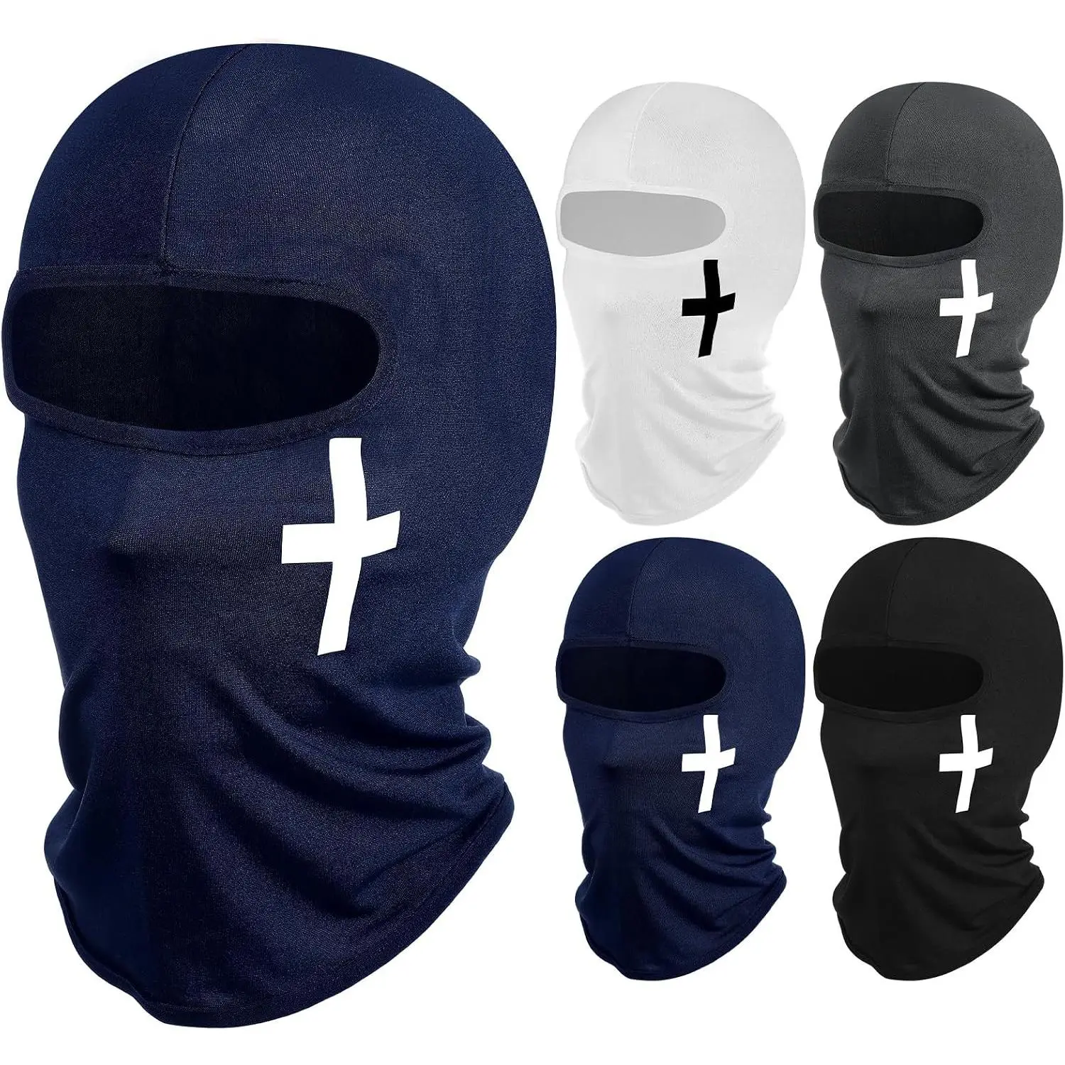 Shyyween 4 Pcs Cross Ski Mask Christian Balaclava Full Face Cover Football Jesus for Men Women Sun Protection