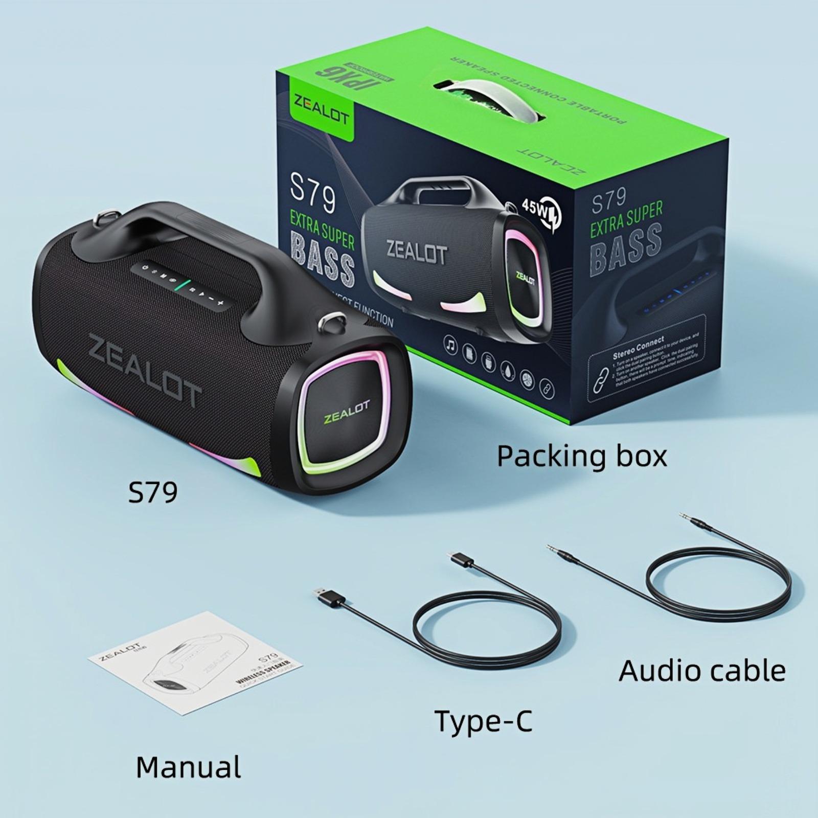 Zealot S79 wireless speaker, 100W portable speaker with 24000mAh