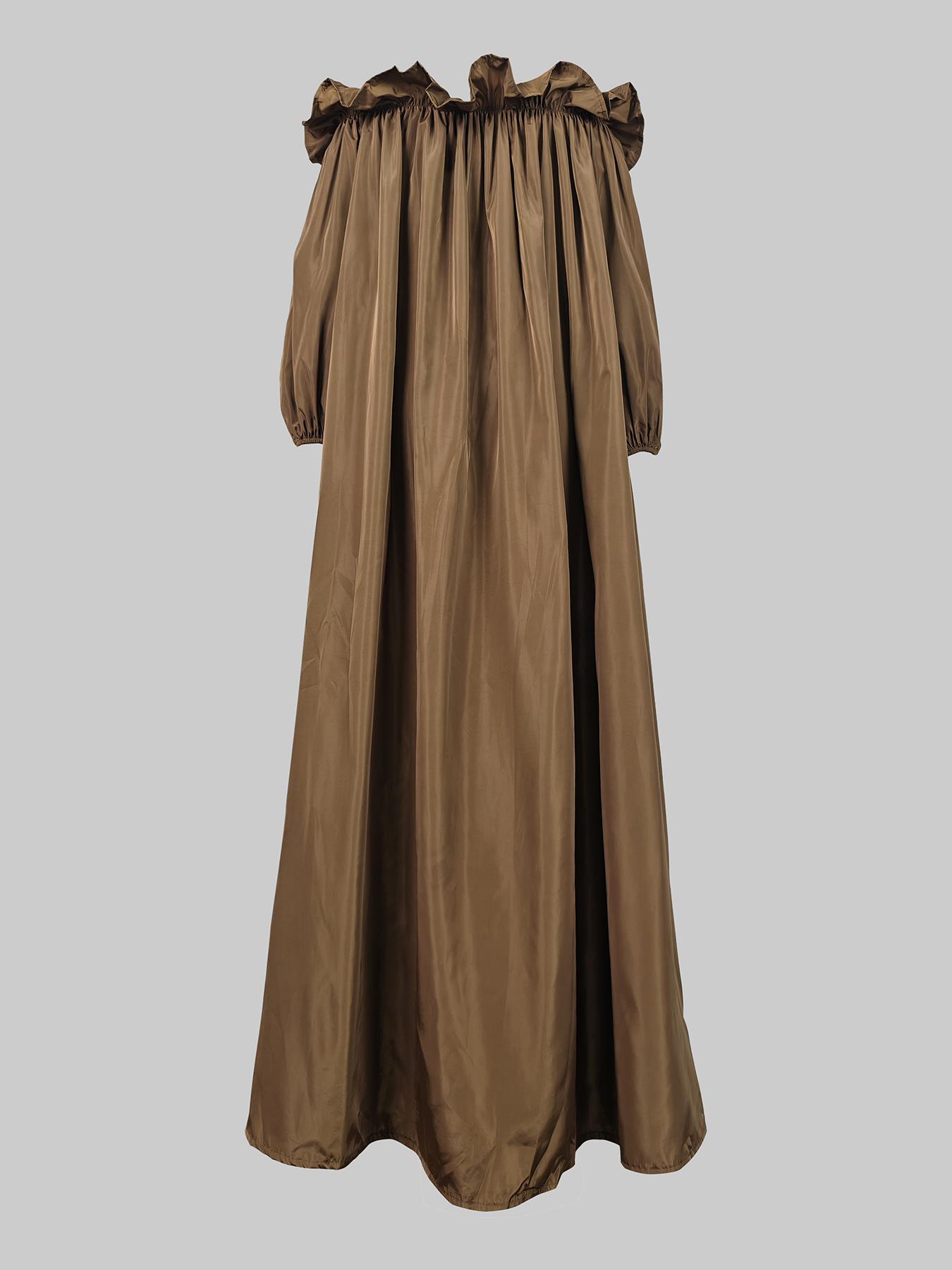 Women's Off Shoulder Ruffle Trim Long Dress, Chic Stylish Elegant Bishop Sleeve Long Sleeve Dress for Party Holiday Wedding Guest, Ladies Spring & Fall Clothes, Holiday Dresses, Wedding Guest Dress,  Formal Event Dress, Womenswear