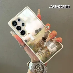Magnetic Silicone Protective Case for Samsung S26 Ultra, S25, S24, S23, S22 - Vintage Jesus in Field Aesthetic Design, Shockproof, Lightweight, Scratch Resistant