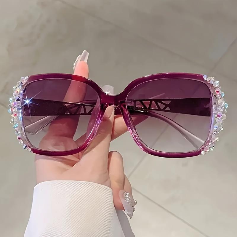 Diamond Studded Polarized Sunglasses - Women's Gradient Stylish Eyewear for Street Photography