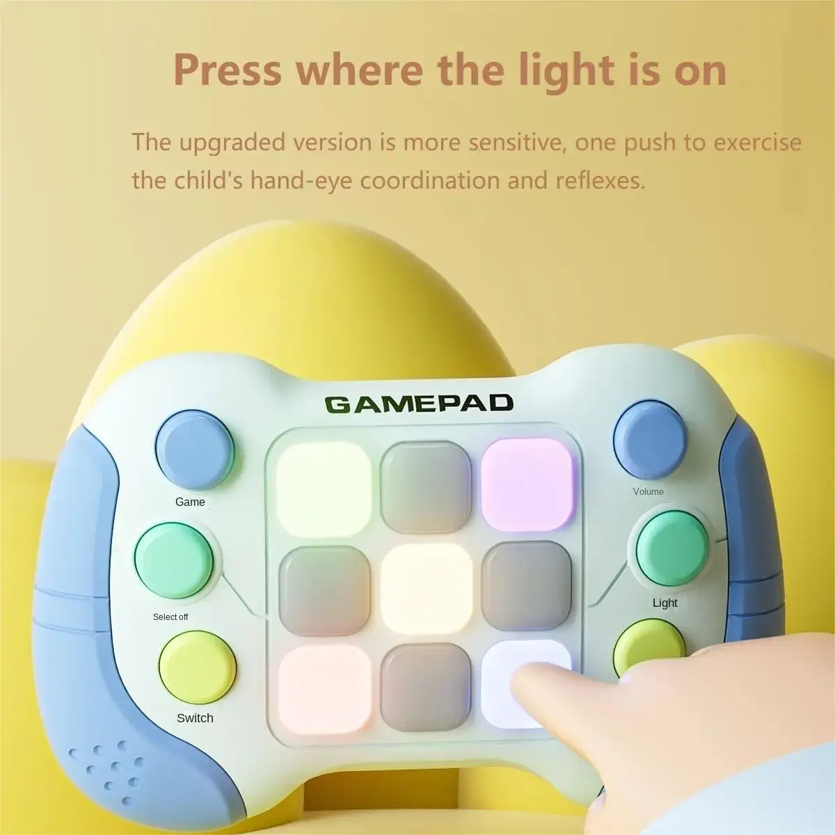 Electronic Quick Push Game Console: Upgraded Anti-Stress Pop Light Toy for Kids & Adults, Sensory Fidget Game Machine for Fun & Relief