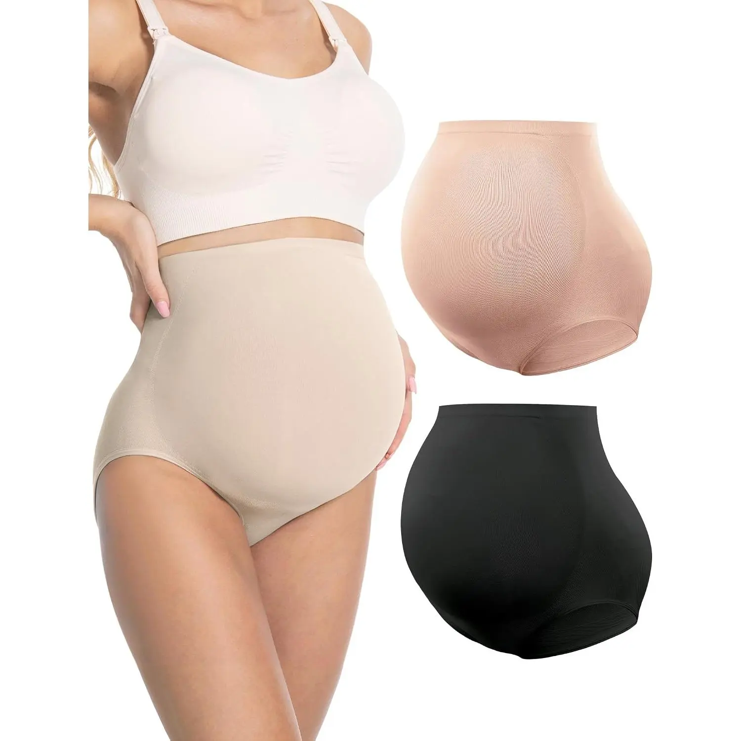 Seamless Over-Bump Maternity Underwear, High-Waisted Panties | Seamless over-bump maternity panties with No-Show edges, No-Roll comfort and Gentle Support.