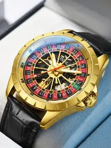 ONOLA Brand's New Luxury Lucky Wheel Men's Watch, Mechanical Men's Fashionable Round Russian Roulette Mechanical Watch, Waterproof