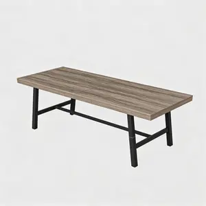 Industrial Dining Table for 8 to 10 People 86 Inch Extra Large Kitchen Table with Heavy Duty Metal Legs Wood Top Rectangular Conference Table for Home Office
