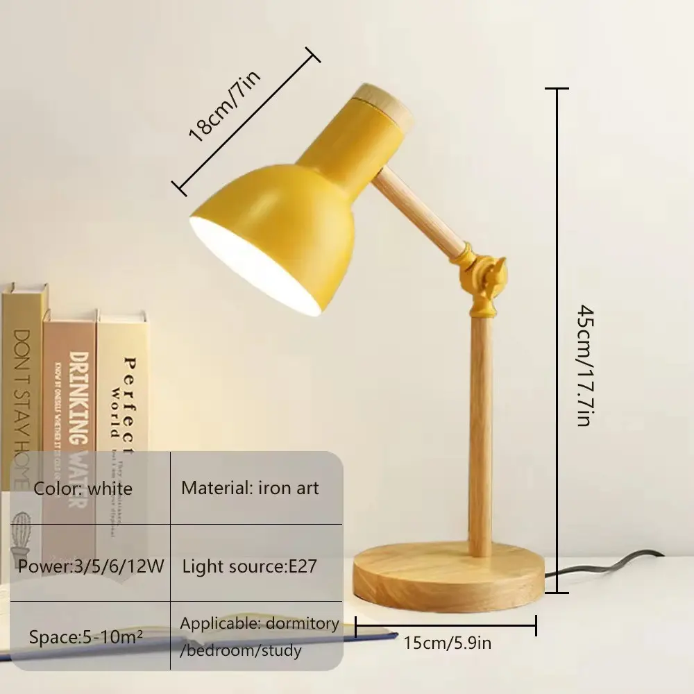 Macaron LED Desk Lamp, Nordic Adjustable Bedside Table Light, Ideal for Bedroom, Study Room, Living Room, Simple Reading Decor Lighting