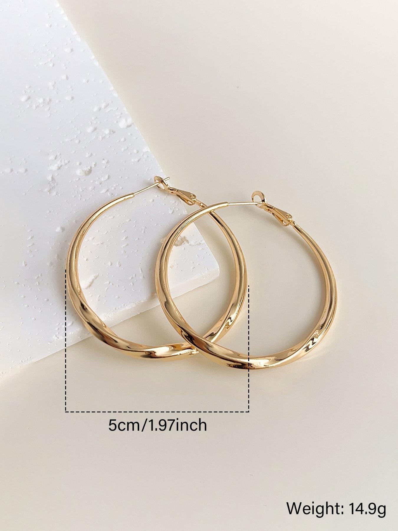 Minimalist Temperament Hoop Earrings, Fashionable All-match Earrings for Women, Trendy Exquisite Jewelry for Birthday Gift, Unique Twisted Shape