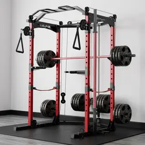 1600LB Heavy Duty Power Cage for Home Gym – Multi-Functional Squat Rack with Dual Pulley Cable Crossover, LAT Pulldown, Dip Bars, Landmine, J-Hooks – Complete Strength Training Station