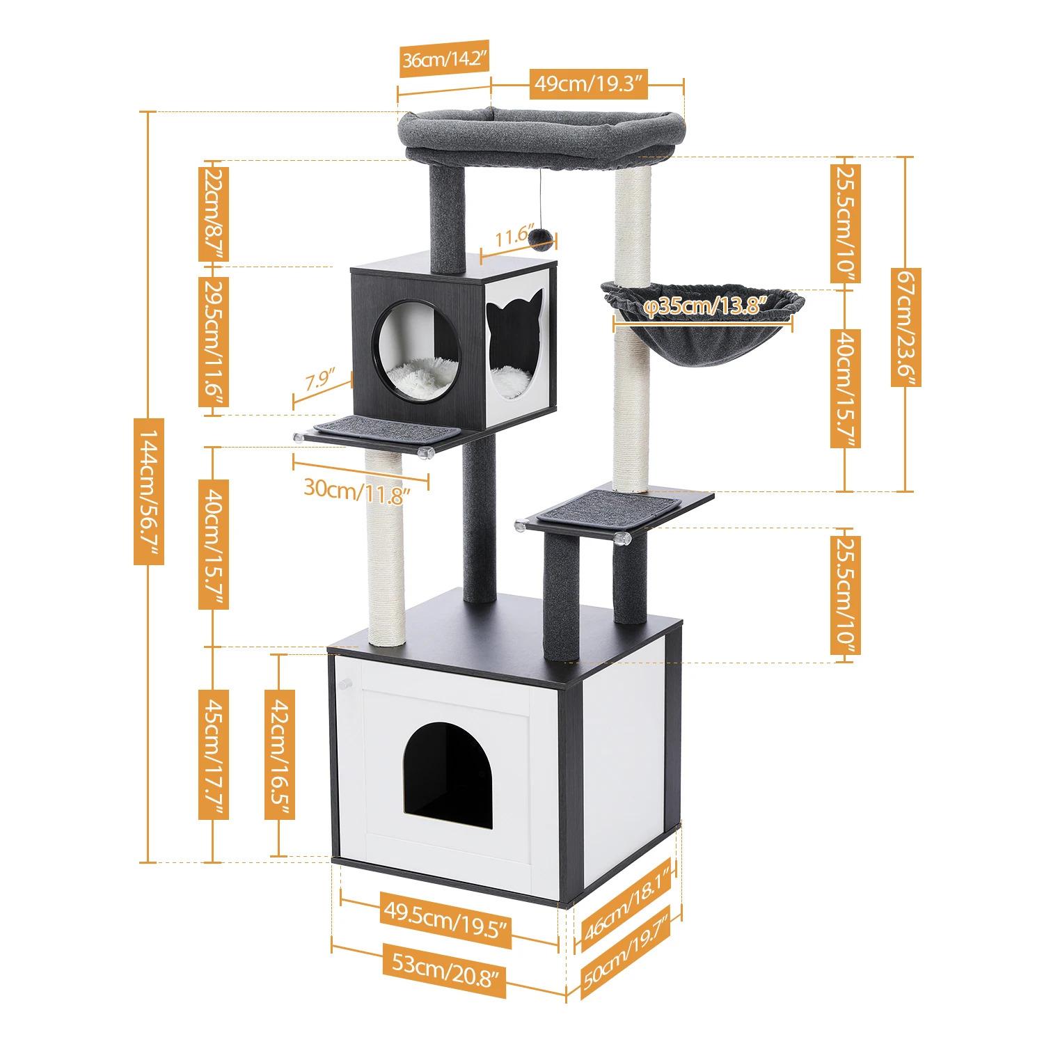 Cat Tree / Tower for Indoor , Cat Condo Cozy Plush House with Hang Ball, Pet Furniture with Scratching Posts cat tree