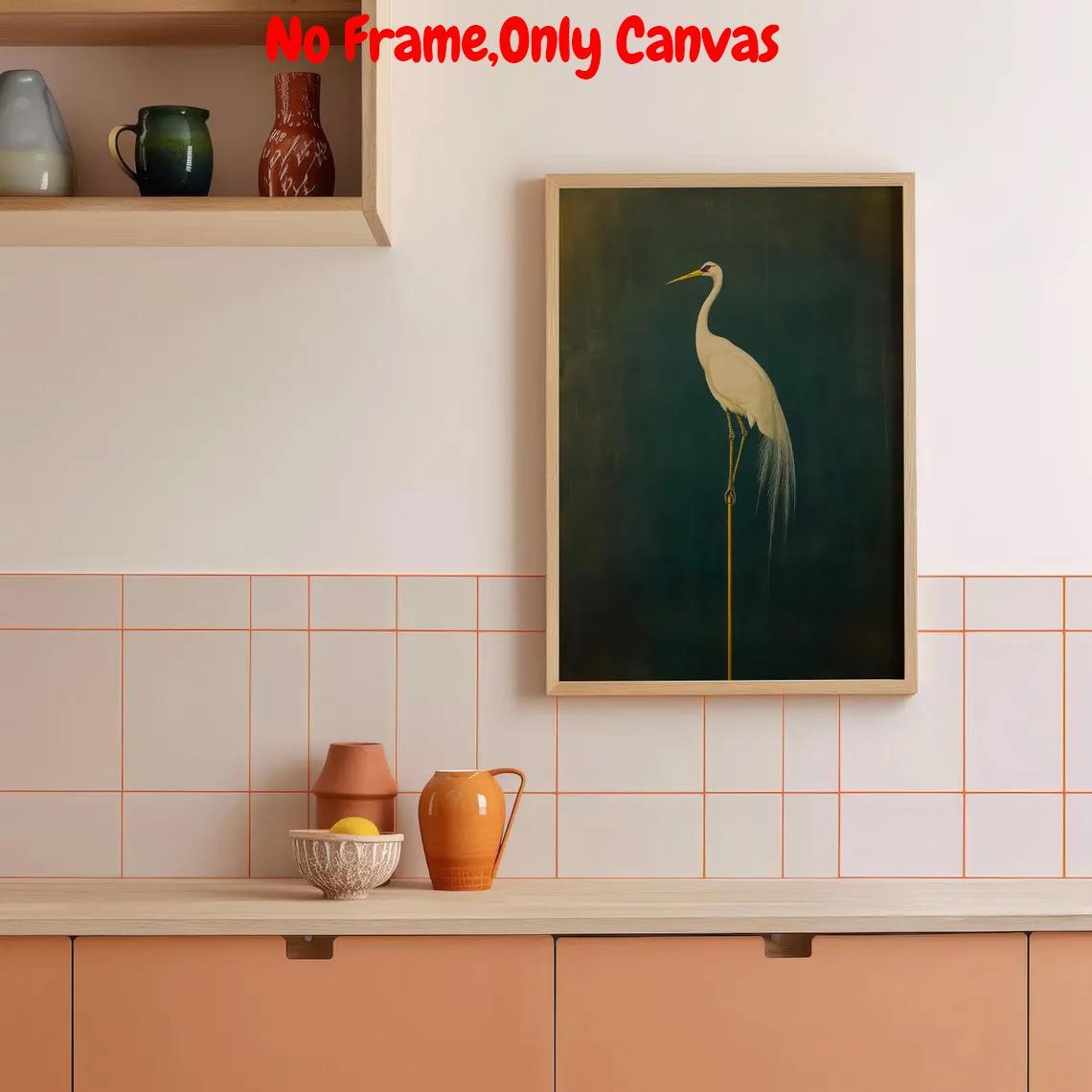 Vintage Bird Pattern Unframed Painting, 1 Count Retro Wall Art, Canvas Wall Art, Wall Decor for Home Living Room Bedroom Study Room, Home Decor, Ornaments