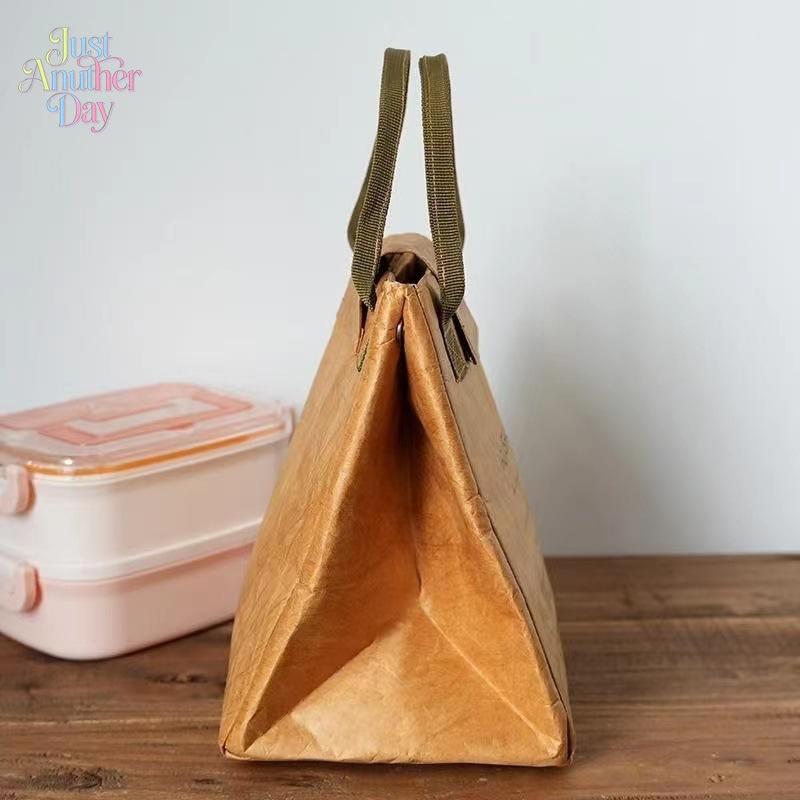 Insulated Lunch Tote Bag for Women Men Waterproof Tyvek Paper Lunch Bag with SUNSHINE Print Leak-Proof Thermal Cooler Bag for Work Picnic and School Durable Handbag for Bento Boxes