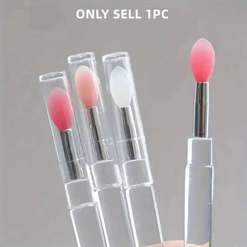 Portable Silicone Lip Brush With Cover Soft Multifunctional Lip Balm Applicator Lipstick Lipgloss Synthetic Makeup Brushes Beauty Travel Brush
