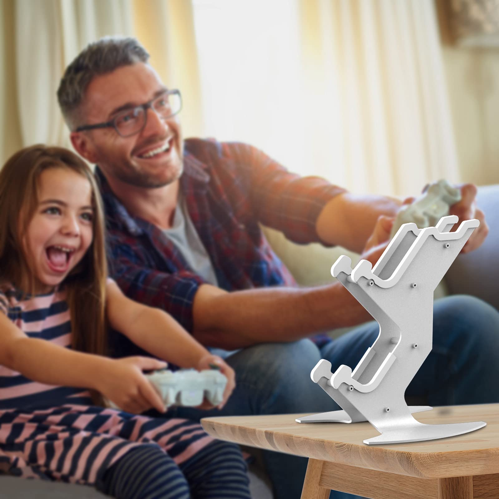 Controller Holder  Game Headset Stand For Series X S/xbox One / Ps5 Ps4 Ns/pc/headset Aluminum Metal Mount Universal Organizer Video Accessories (white)