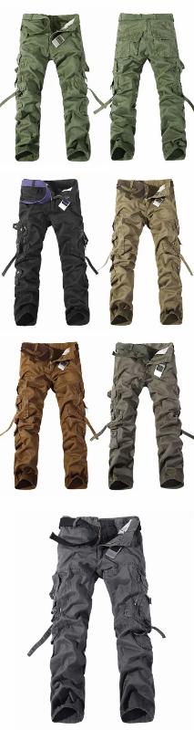Men's Tactical Cargo Pants|   8-Pocket Loose Fit Cotton Workwear for Outdoor Use, Sizes 28-42 Menswear Trouser