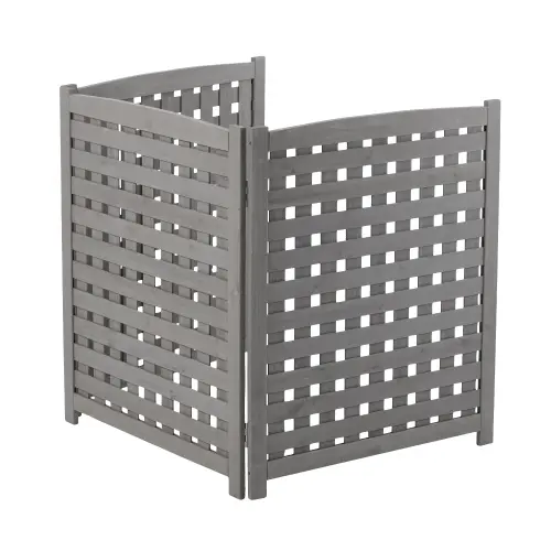 Outdoor 3-Panel Lattice Wood Privacy Screen 32" W x 38" H, Freestanding Air Conditioner Fence, Decorative Enclosure Hide AC Unit, Garbage Bins, Pool Pump for Patio & Yard