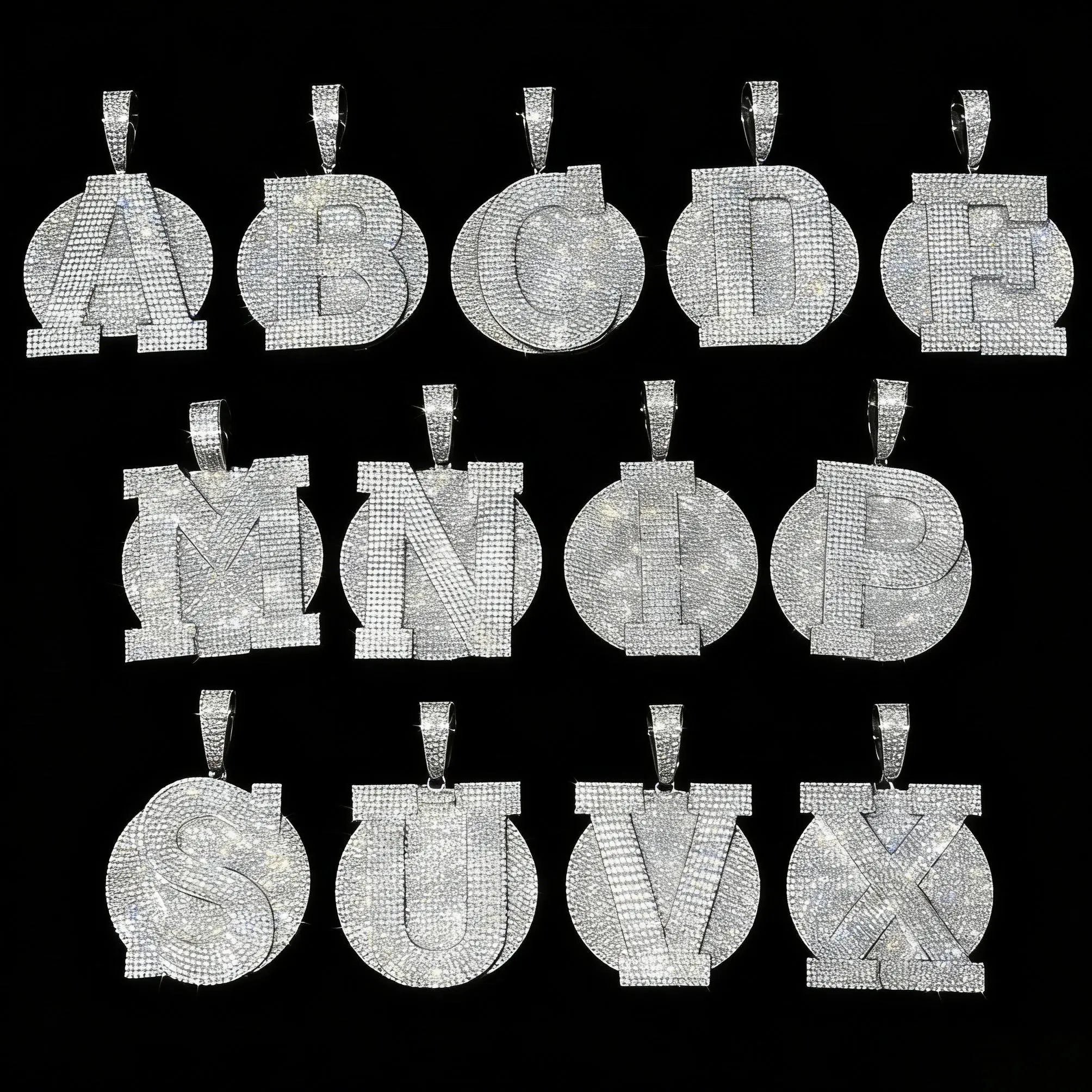 Unisex Inspirational Custom Iced Out Bubble Initial Pendant, 2-34 Multi-Letter Drip Chain, Cubic Zirconia Engravable Snowball-Shaped Rhinestone Necklace, Personalized Costume Jewelry, Complimentary Shipping men's jewelry trendy costume jewelry