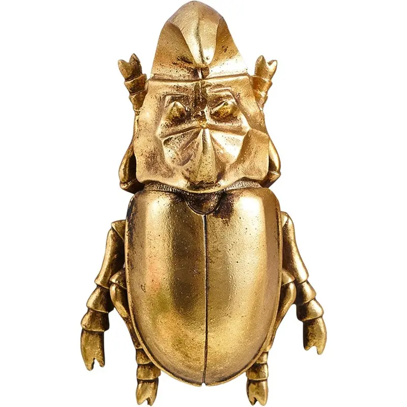 Gold Beetle Wall Decor – Vintage Insect Wall Sculpture for Living Room, Unique Apothecary Bug Decor, Resin Gold Wall Art 8.1 In, Decorative Ornaments