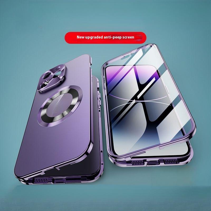 Metal Frame iP 17 Pro Max Case Purple Full Coverage Privacy Screen Lens Protection Magnetic TPU Back International Warranty Phone Cases phone case 17 pro max