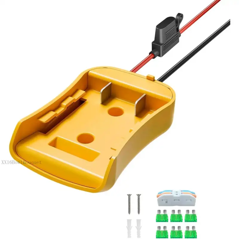 2 Packs Power Wheel Adapter Compatible with for 20V Battery Adapter, Power Wheel Battery Converter Kit Include Fuse & Wire Terminals,12AWG Wire, Power Connector for DIY Rc Car Toys RobotsXX16BowlBouquet