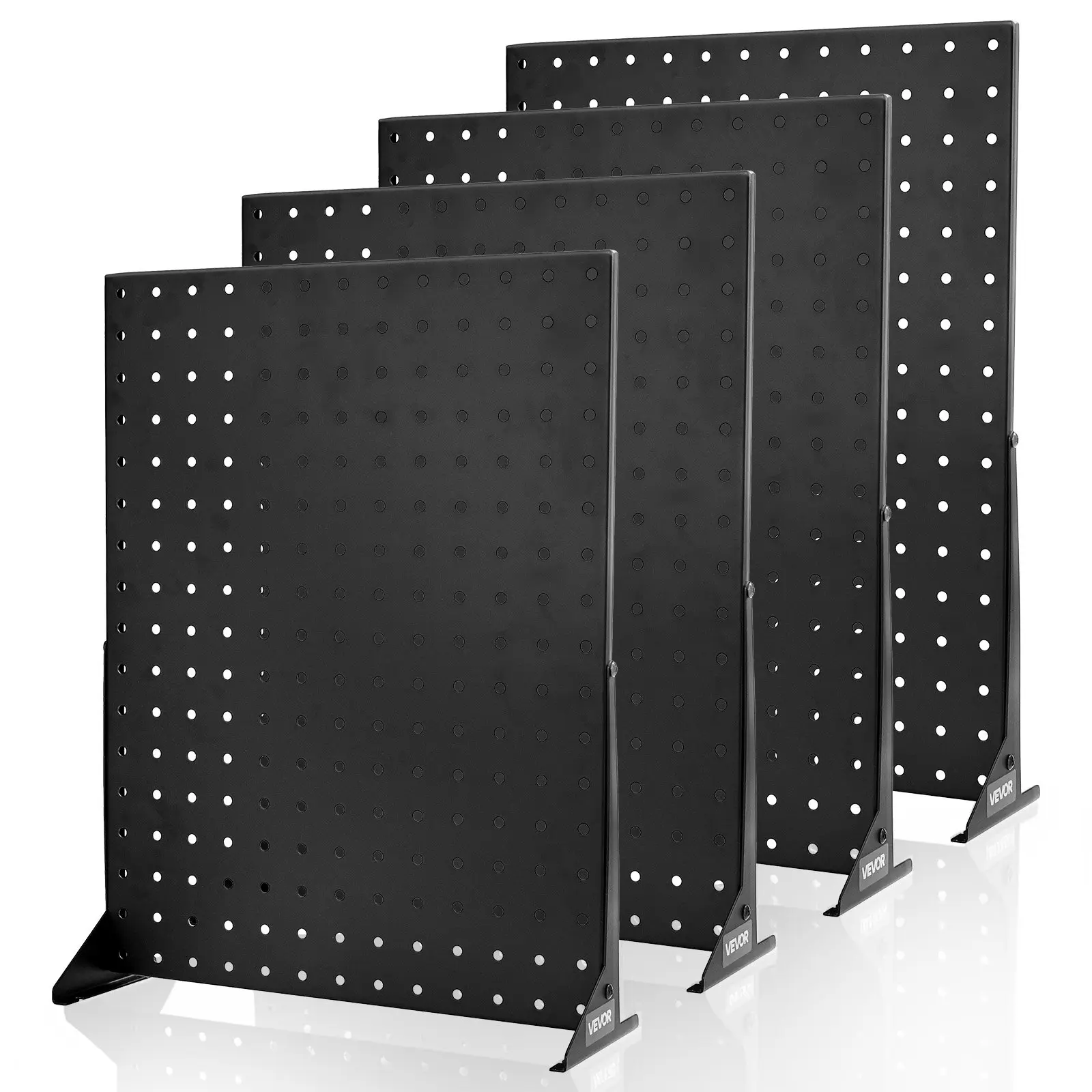 VEVOR Pegboard Display Stand, 17x 13 in Tabletop Pegboard Display Stand, Accessories Rack Organizer, Thickened Cold-Rolled Steel Peg Board Panel for Grocery Retail Store Jewelry Shop, Black (4 PCS)