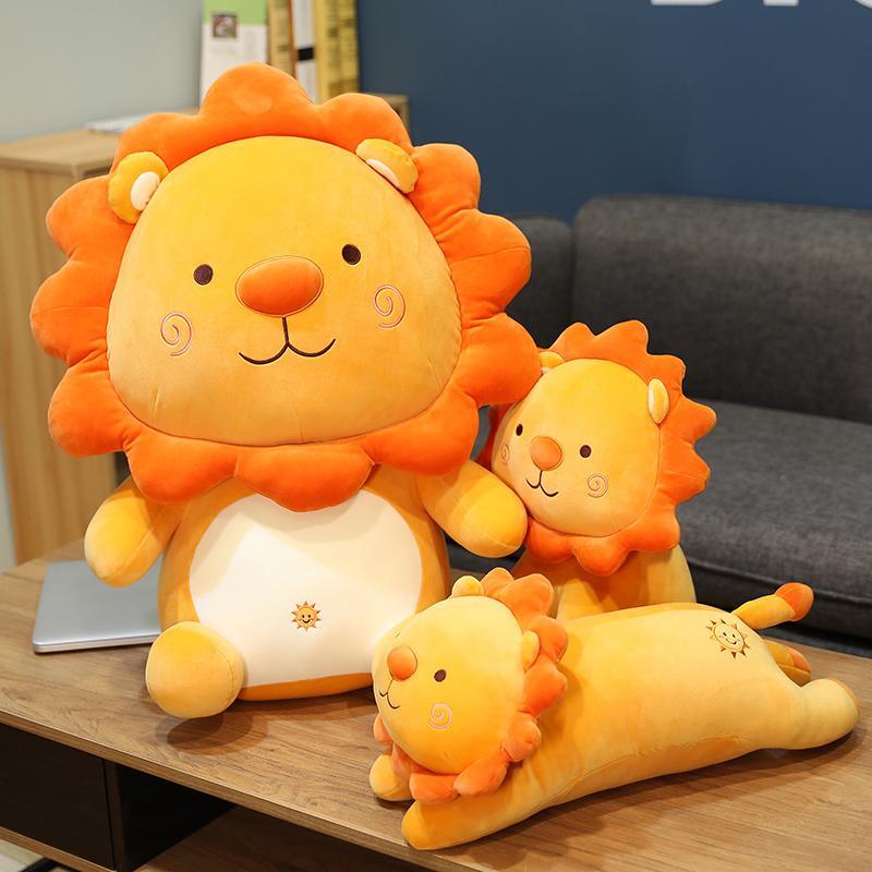 1pc 35/50cm Lovely Smile Lion Plush Toys Cartoon Sunshine Lion King Pillow Stuffed Soft Animal Cushion for Children Girls Gifts