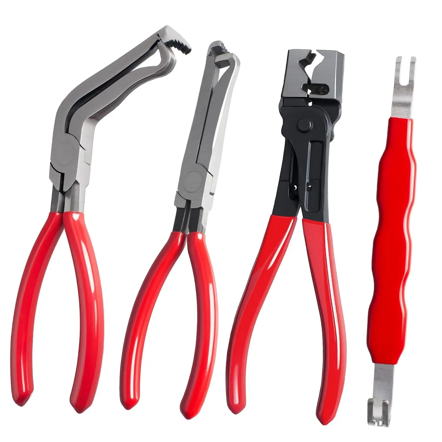 Automotive repair pliers, automotive electrical disconnect pliers kits, high carbon steel connector splitters (60 ° ), automotive trim clip removal pliers, plug release tools, and wire terminal removal tools.