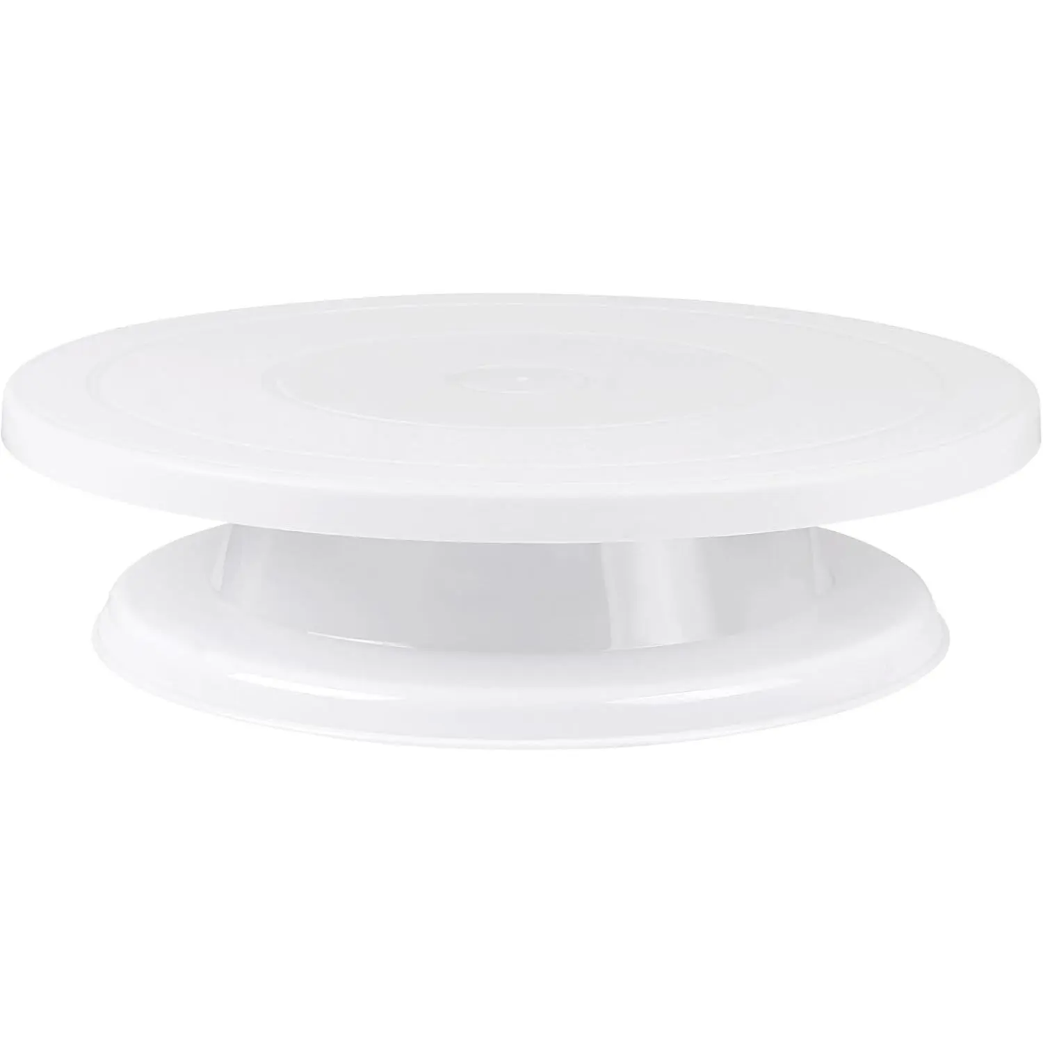 Cake Stand Holder, 11 Inch Rotating Cake Turntable, Turns Smoothly Revolving Baking Supplies Cake Turntable for Baking Cupcake Cookie Muffin, White