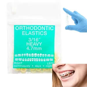 3/16 Inch Heavy Orthodontic Rubber Bands 100 Pack, Made in USA, Latex Intraoral Elastic Bands, Professional Dental Braces Elastics for Teeth Gap Closing Orthodontic Treatment