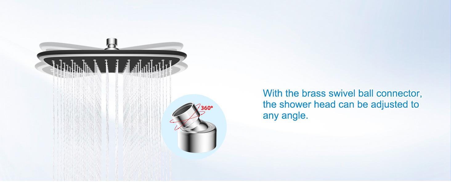 10" Rain Shower Head with Handheld, High Pressure Boosting Rainfall Showerhead with All Metal Adjustable Extension Arm, Easy Reach Shower Holder, 5 Spray Modes with Power Wash, Easy to Install, Chrome