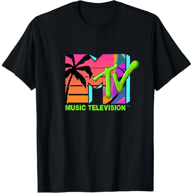 The Official MTV Logo with Retro Palms in Paradise T-Shirt