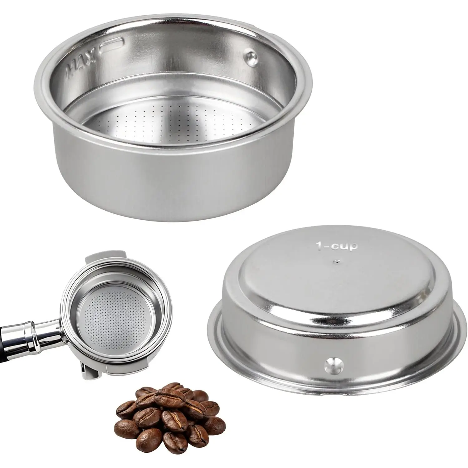 2 Pck 51mm  Wall Pressurized Filter Basket 1 and 2 Cups Capacity | Pressurized Filter Basket for  Baristas Compatible with Gevi//CAPRESSO Espresso Machines