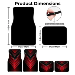 4pcs Car Mats Chevron Pattern, Gradient, Geometric Arrow Sports Design, Water & Dust Resistant, Fits All Cars, Stylish Interior Decor, Perfect Gift