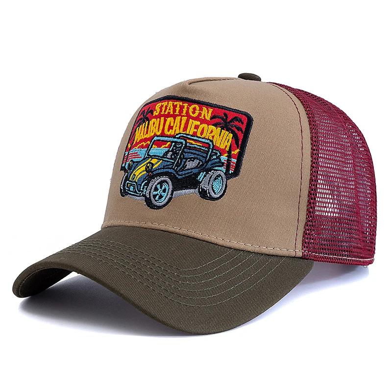 Unisex Summer Fishing Cap Breathable Mesh Trucker Hat Men Women Big Truck Embroidered Snapback Outdoor Fishing Hat