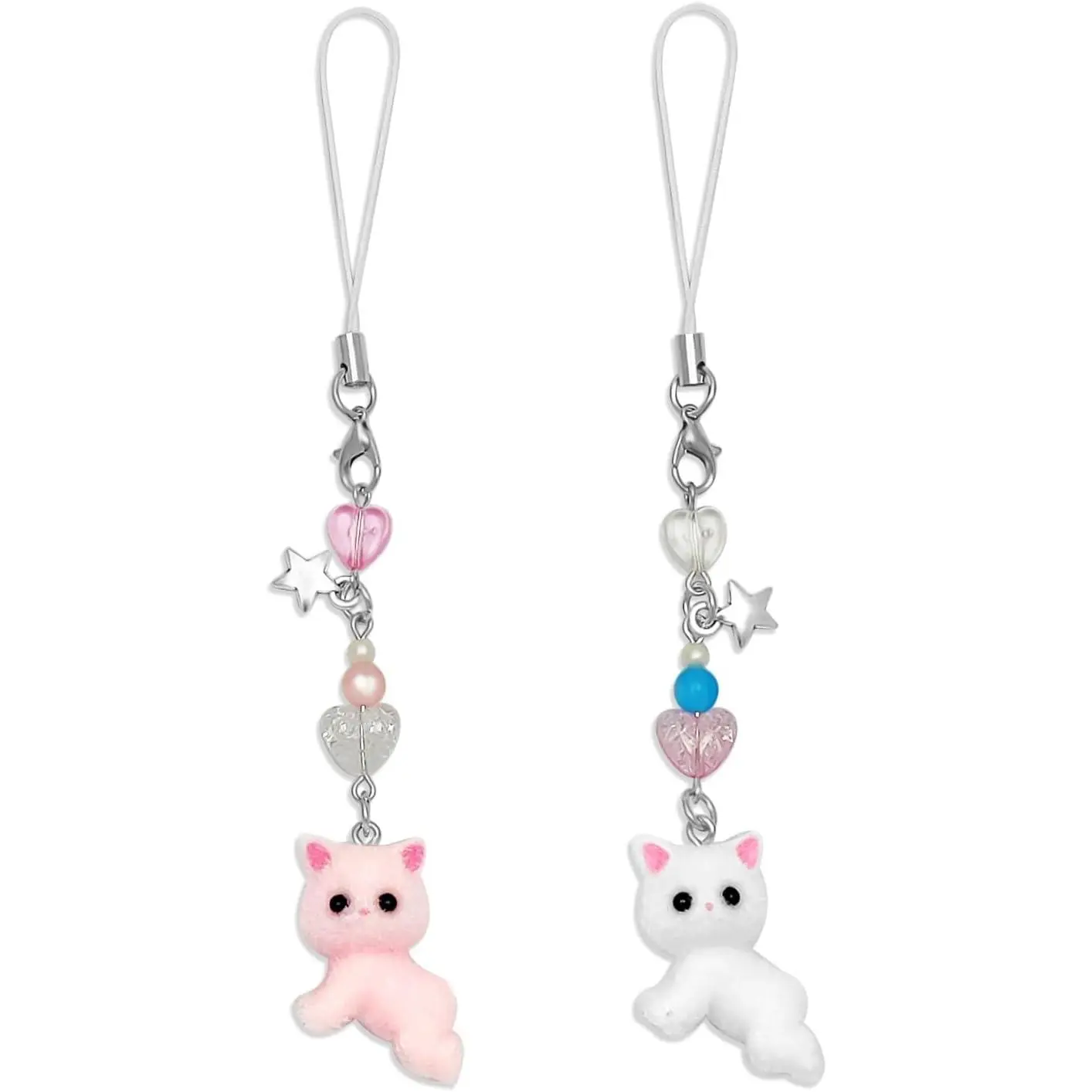 Cute Phone Charms Fuzzy  Phone Charm Aesthetic Y2K PhoneStrap Charms for Bag Camera Pendants Decor